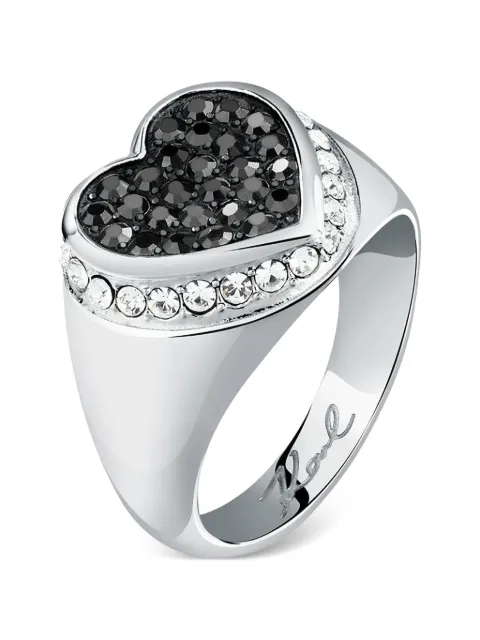 Karl Lagerfeld crystal-embellished heart ring Silver KLAYD27