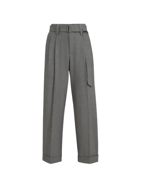 Brunello Cucinelli tropical luxury wool baggy sartorial trousers Grey M0W07P8995C010