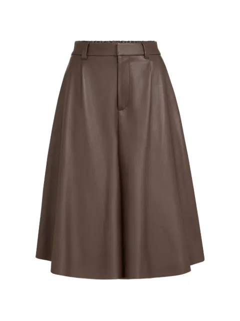 Brunello Cucinelli nappa-leather wide bermuda shorts with monili Brown M0BURP9306C9106