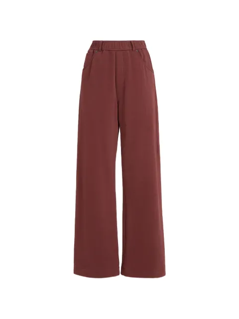 Brunello Cucinelli cotton smooth French terry trousers Red MN05NHF499C9813