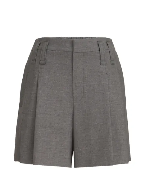 Brunello Cucinelli tropical luxury wool formal shorts with Monili Grey M0W07P8953C010