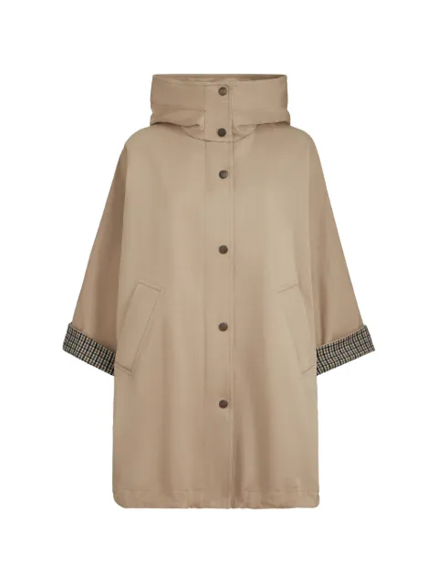 Brunello Cucinelli cotton and linen twill hooded outerwear jacket with monili Neutrals ML5977575PC631