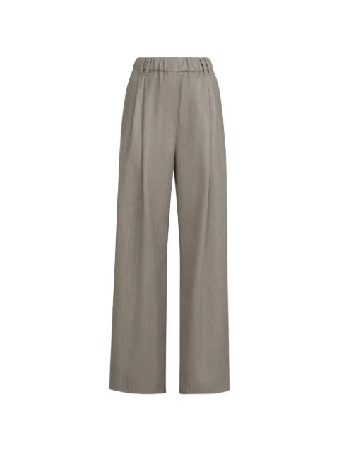 Brunello Cucinelli sparkling virgin-wool pinstripe track trousers with monili Grey MP189P9253C800