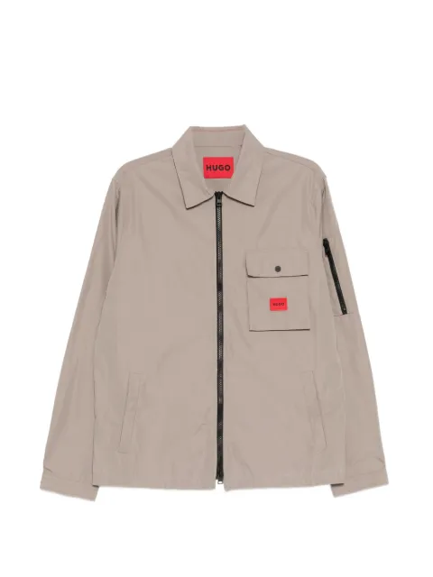 HUGO zip-up utility shirt Brown 50482701