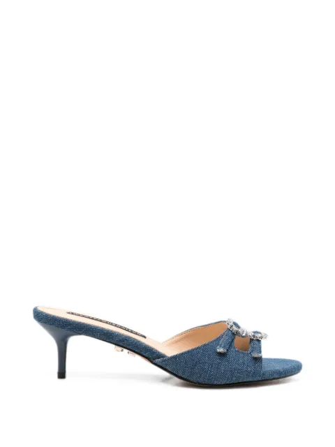 TWENTY FOURHAITCH Sabaudia crystal-embellished denim sandals Blue S0108DEN