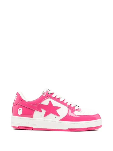 A BATHING APE® Bape Sta patent-leather sneakers Pink 001FWM301301M
