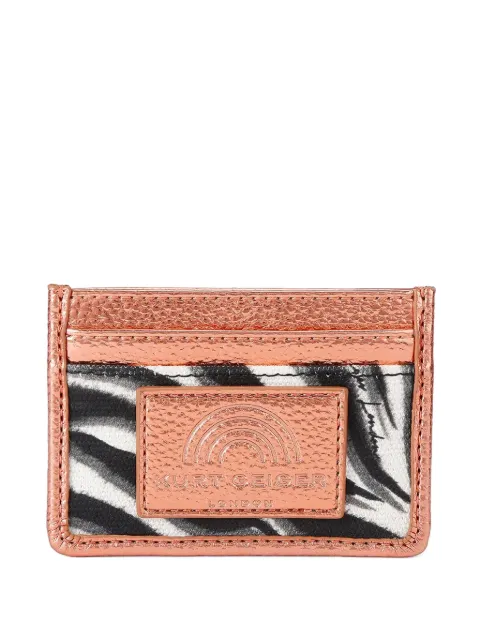 Kurt Geiger London Southbank zebra-print metallic card holder Pink 2754501609