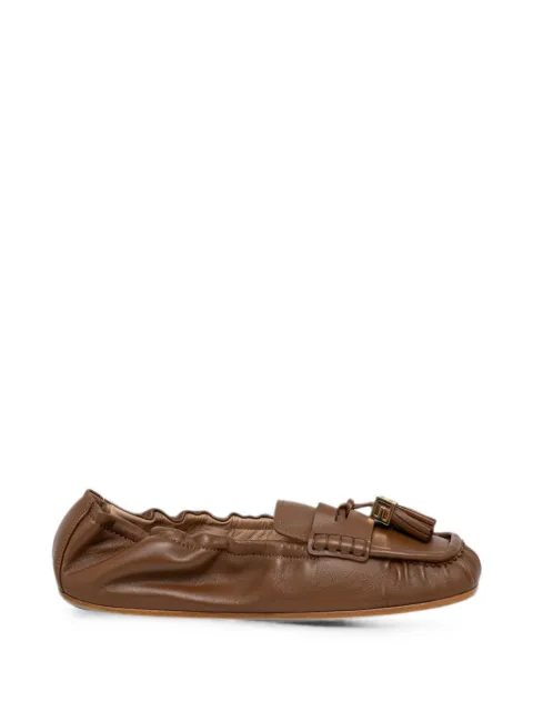 Elisabetta Franchi tassel-detail calf leather loafers Brown SA26M62E2