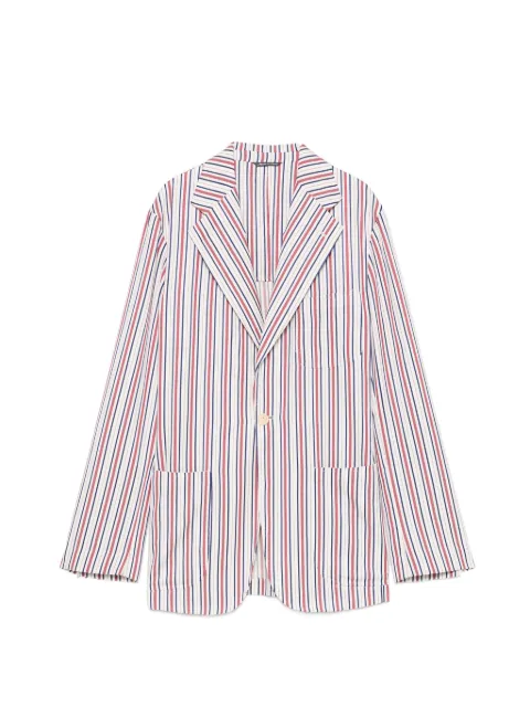 Romeo Gigli Pre-Owned 1990s striped single-breasted jacket White RG300BGG