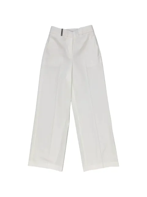 Peserico wide-leg concealed-fastening trousers White P0483501037100