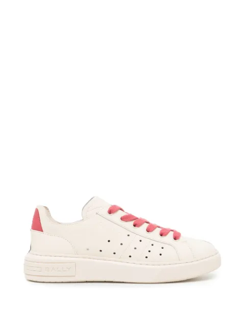 Bally perforated-detail logo-embossed trainers Neutrals WK00DHVT005