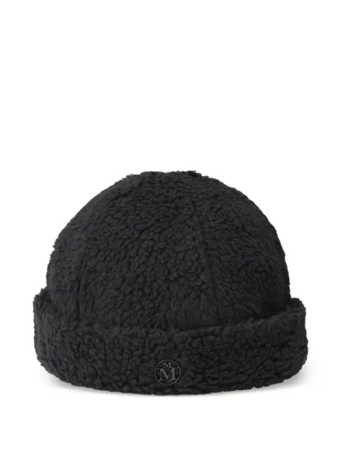 Maison Michel Cliff logo-plaque beanie hat Black 2101014001