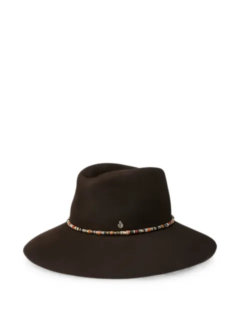 Maison Michel Lauren beaded-trim hat Brown 1667001001