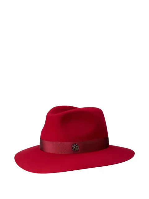 Maison Michel Henrietta logo-detail fedora hat Red 1002183001