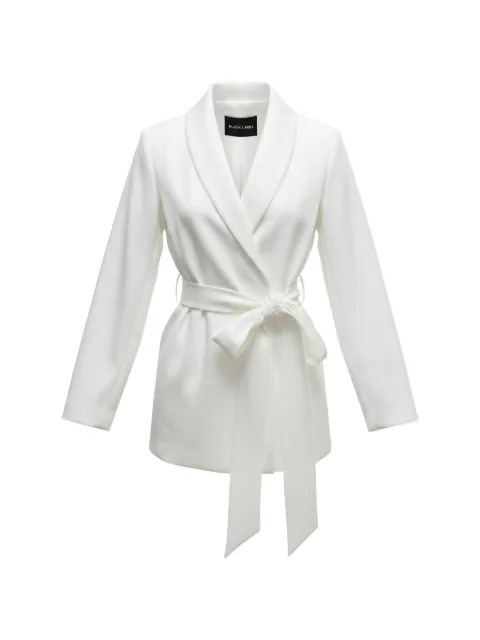 Black Label belted wrap-around jacket White 4531LU4331