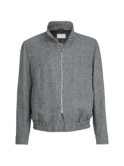 Brunello Cucinelli mélange-effect zip-up jacket Grey MZ4036580C038