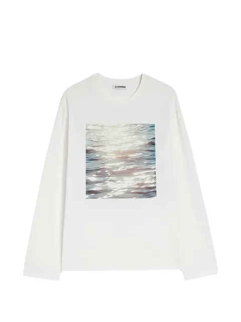Jil Sander print-detail long-sleeve top White J03GC0156J20362