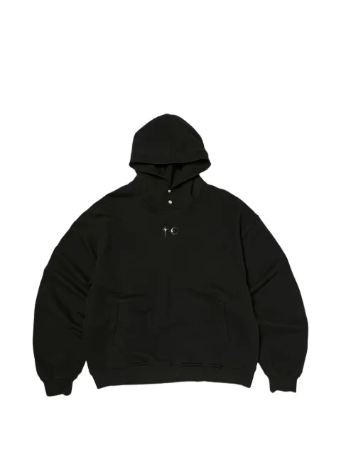 THUG CLUB logo-detail long-sleeve hoodie Black TC26SS0101