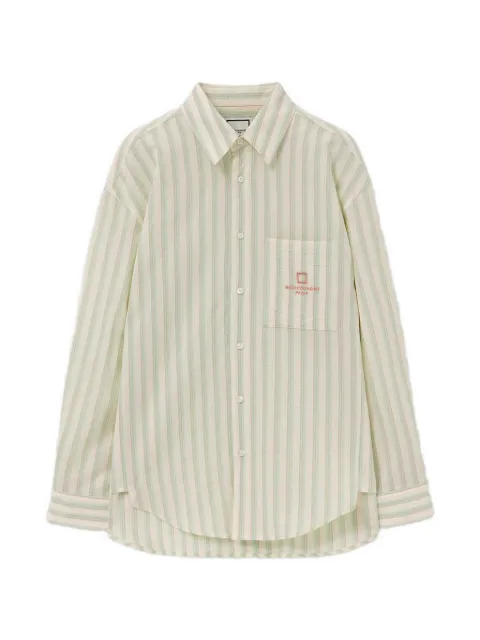 Wooyoungmi striped logo-detail shirt Green W261SH06826M