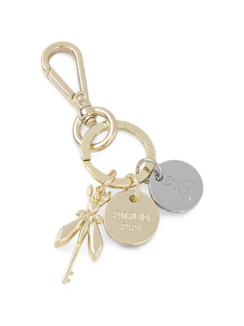 Patrizia Pepe logo-plaque Fly keyring Gold 2J2531M060