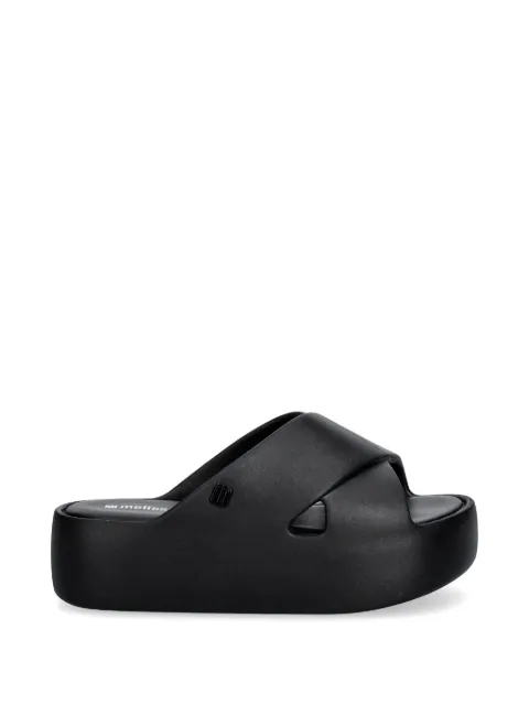 Melissa cross-strap platform slides Black 37857