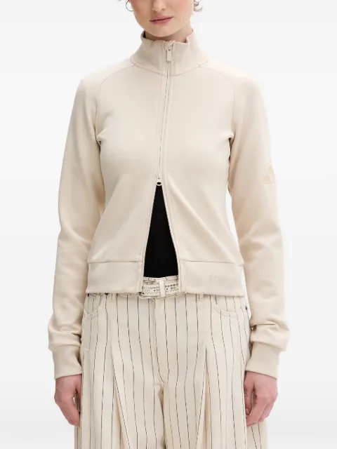 adidas Soft Luz logo-patch zip-up sweatshirt Neutrals KE9143