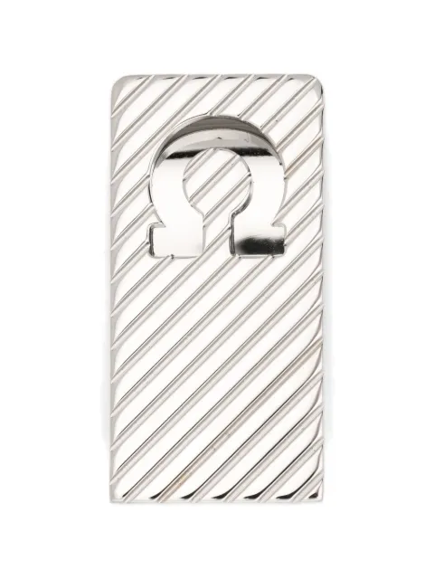 Ferragamo Gancini diagonal-stripe tie clip Silver 795921