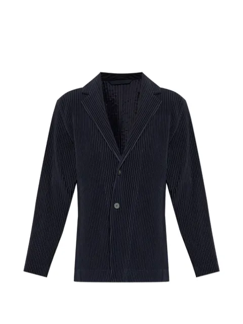 Homme Plissé Issey Miyake plissé-effect notched-lapel blazer Blue HP67JD501