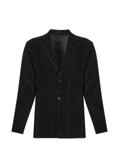 Homme Plissé Issey Miyake plissé-effect notched-lapel jacket Black HP67JD501