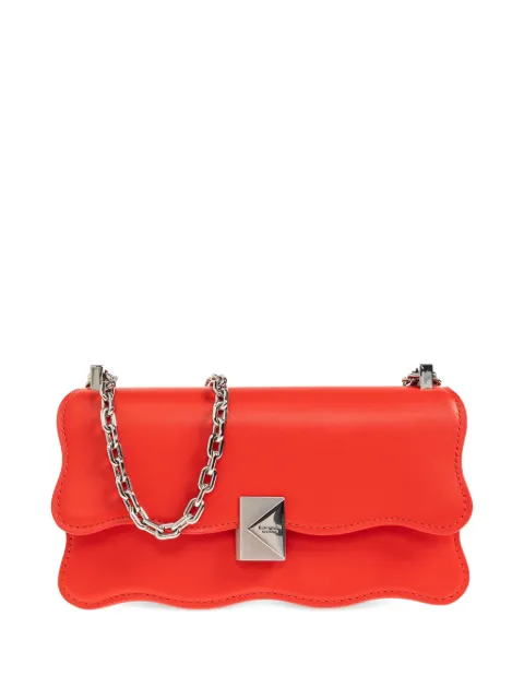 Kate Spade mini Deco Wavy scalloped-edge leather cross body bag Red KO580