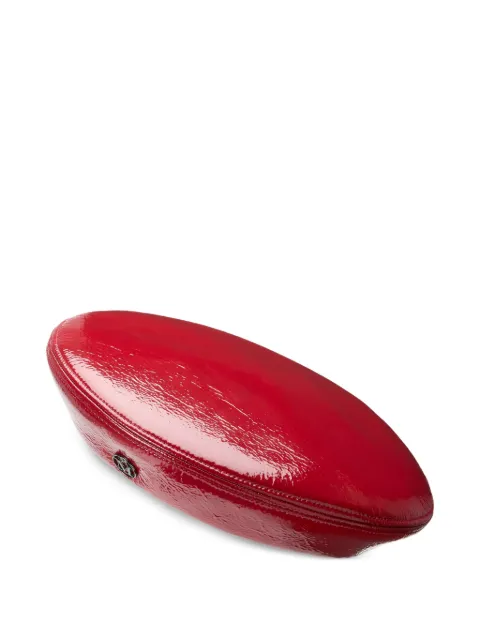 Maison Michel Idaho patent-finish pillbox hat Red 2455003001