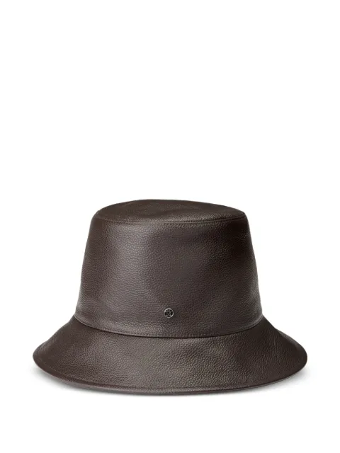 Maison Michel Fredo grained-leather bucket hat Brown 2193020001
