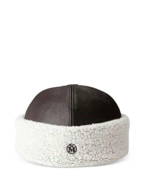 Maison Michel Marthe shearling-trim leather hat Brown 2674001001
