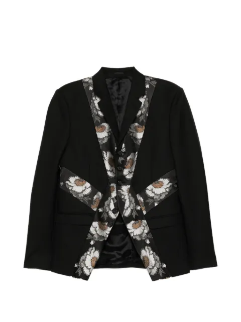 Alexander McQueen floral-jacquard panelled jacket Black 393667QFU20