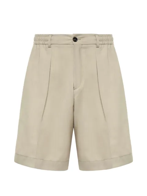 BE ABLE Havier pleated elasticated-waist wool-blend shorts Neutrals HAVIERMTSALVIA
