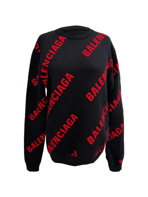 Balenciaga Pre-Owned Allover Logo sweater Black RFCPUGBCL737482M