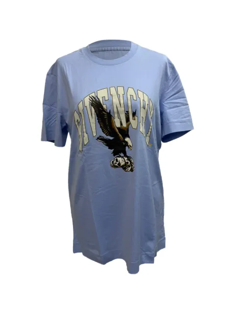 Givenchy Pre-Owned eagle logo-print T-shirt Blue RFCPUGBCL738105M