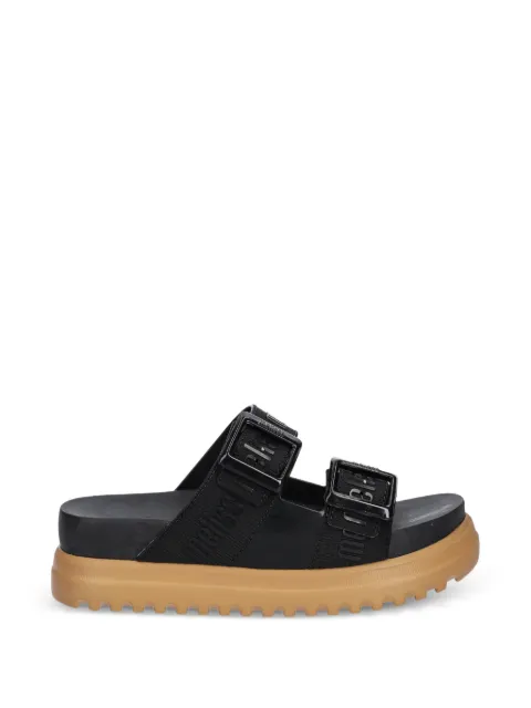 Melissa Cozy M Lover buckle-fastening logo-print slides Black 35977