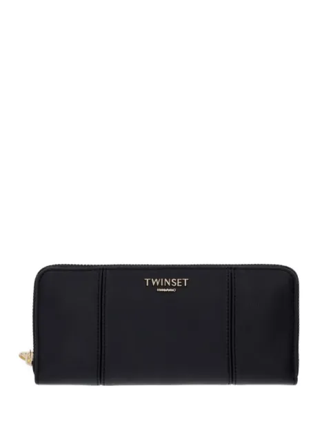 TWINSET logo-plaque panelled wallet Black 261TD8131