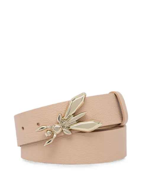 Patrizia Pepe Fly-buckle pebbled-calf leather belt Neutrals CW0471L001