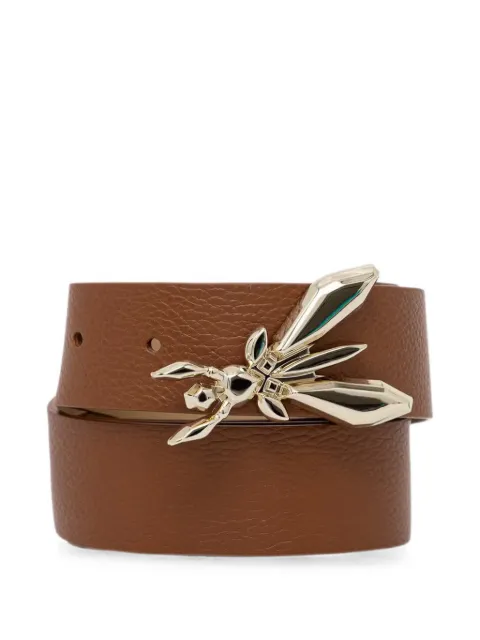 Patrizia Pepe Fly pebbled-calf leather belt Brown CW0471L001