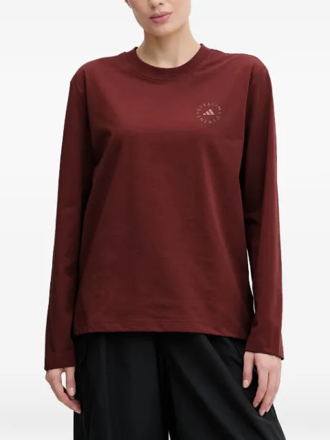 adidas by Stella McCartney logo-print long-sleeve T-shirt Red KF6451