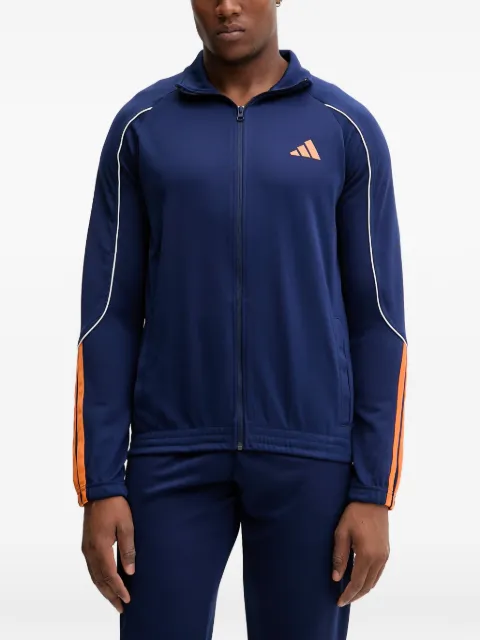 adidas Stadium contrast-piping logo-print zip-up tracksuit Blue JY7668