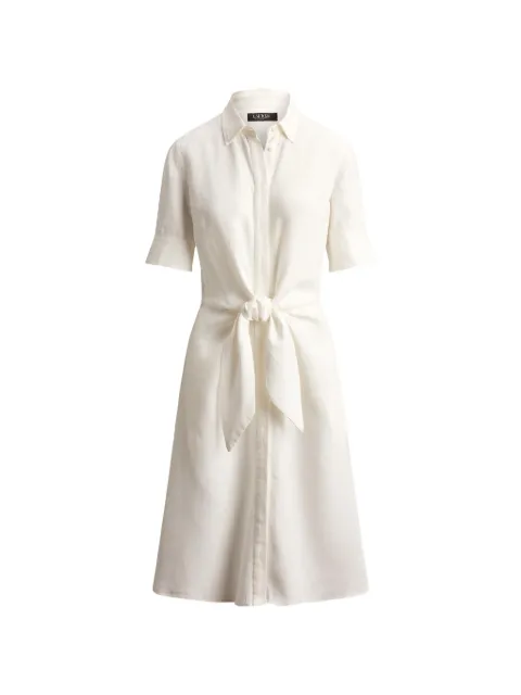 Lauren Ralph Lauren tie-front linen midi shirt dress Neutrals 200831364