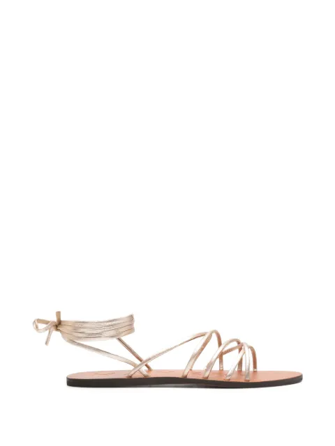 Manebi lace-up flat sandals Gold I24Y0PLATINUM