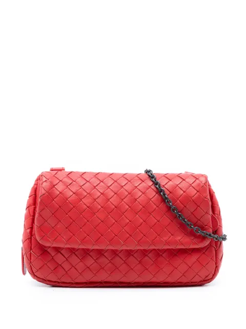 Bottega Veneta Pre-Owned 2012-2026 Mini Nappa Intrecciato Expandable Chain Flap crossbody bag Red 7G5VITHB3L01AYLO