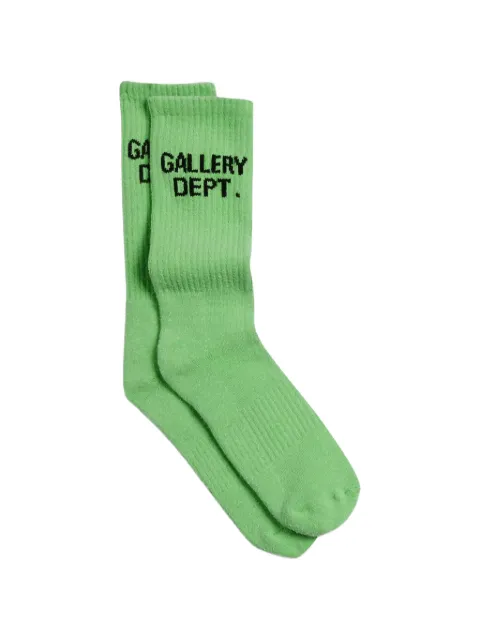 GALLERY DEPT. logo-intarsia ribbed-knit socks Green GD121