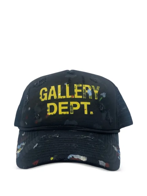 GALLERY DEPT. distressed paint-splatter cap Black GD133