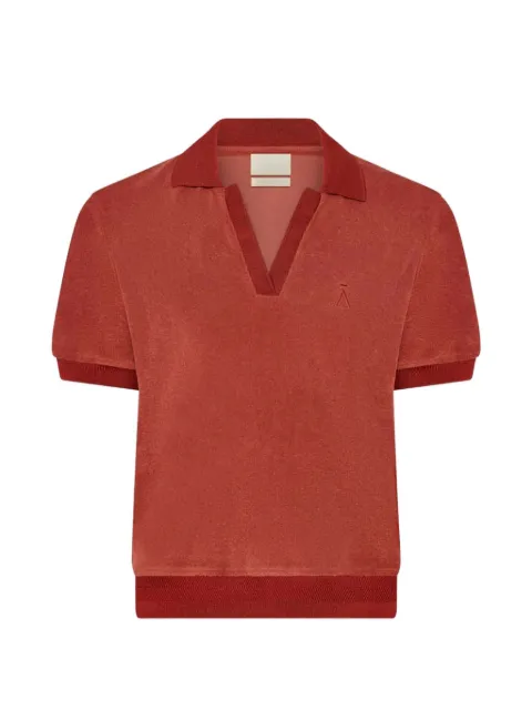 AMAN terry V-neck sweater Red CWAMTC35124