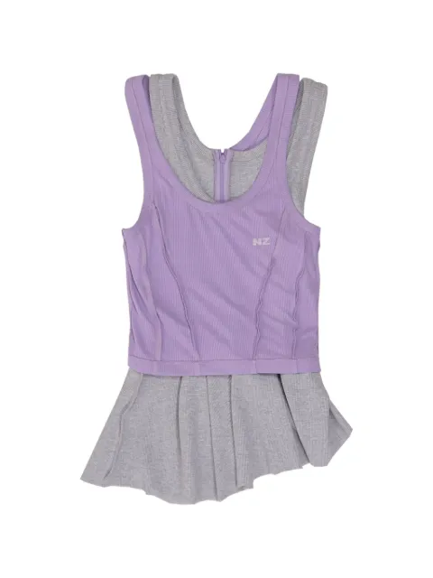 Natasha Zinko layered ruffled tank top Grey RS26NZ5117005